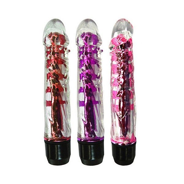 Pênis Vibrador Silicone Translúcido em Jelly Multivelocidade 15x3,5cm VIP - PE011B - 5147
