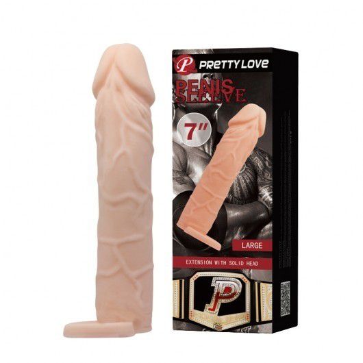 Capa Peniana com Extensor de 5 cm e Anel Escrotal - Penis Sleeve LARGE - Pretty CA037A / 1183