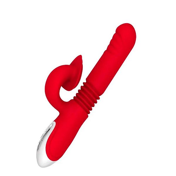 Vibrador Vai e Vem Com Estimulador Clitoriano Com 10 Modos De Vibração Poptoy Shmily - Intt PO0001