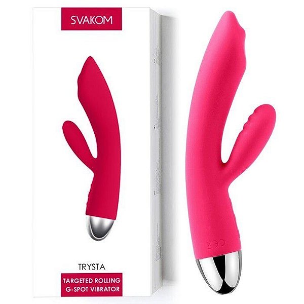 Vibrador com Estimulador Clitoriano e Rolamento para Ponto G  - TRYSTA RED - Svakom - SV1080