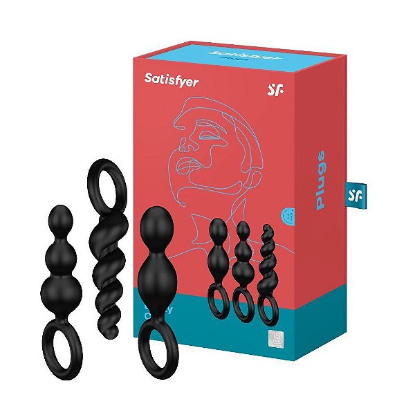 SATISFYER PLUGS SET OF 3 BOOTY - CALL  - Plug Silicone Médico com 3 Tamanhos - SF0104