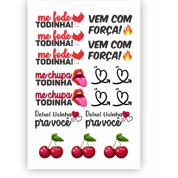Tatuagem Temporária  - Cartela Sexy Tattoo Vem com Força TAT15