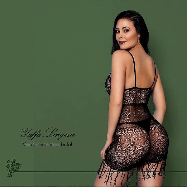 Mini Vestido com Franjas - Y6017 Yaffa Lingerie