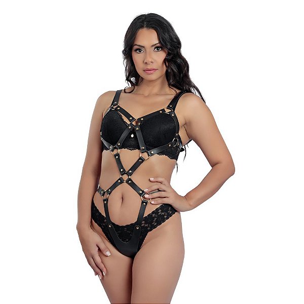 Arreio Feminino Com Efeites Dourados - Fetiche e Sado NS153