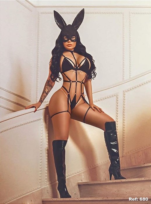 Body Sensual Sexy Com Strap -PRETO (Segredo) - 680