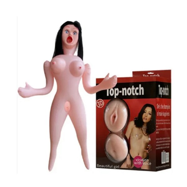 Boneca Inflável com Seios Fartos e 3 Orifícios para Penetração