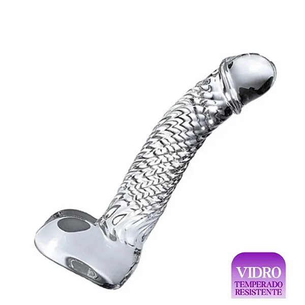 Prótese Pênis Dildo de Vidro Matteo com Texturas