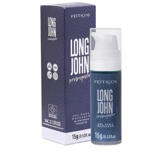 Gel Masculino Prolongador de Ereção - Long John - 15g - Feitiços