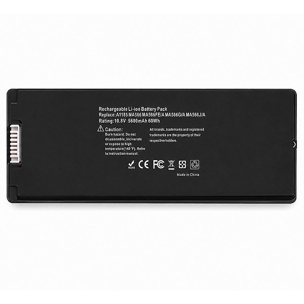 Bateria Para Apple A1185 A1181 10.8V 5600mAh Preto MacBook 13" 2006 2009