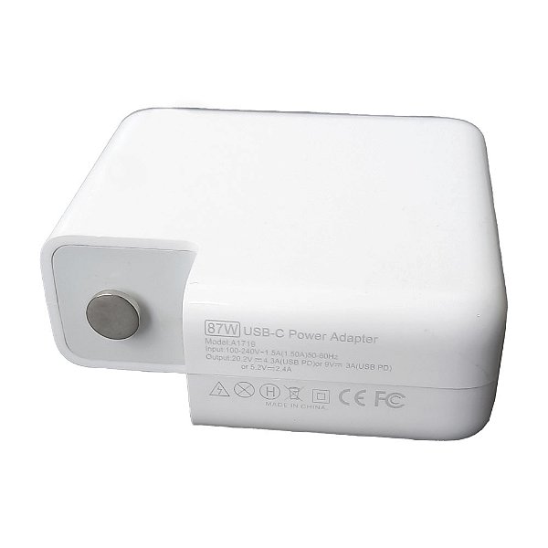 Fonte Para Apple A1719 5v 2.0a 9v 3.0a 12v 3a 15v 3a 18v 3a- 20.3V.3A (Max) 3.0 USB-C 87W