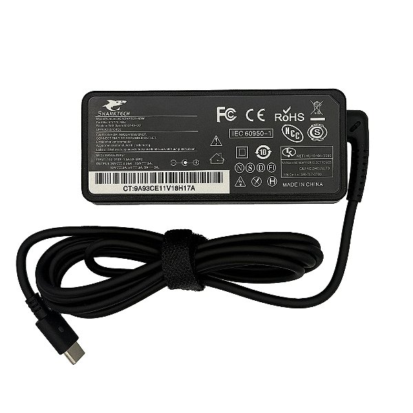 Fonte Para Lenovo 65w 5v2a 9v2a 15v3a 20v3.25a Type-C CABO TRIPOLAR (65W gravado na carcaça)