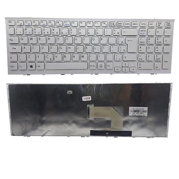 Teclado Para Sony Vaio Vpc-ee Pcg 61611x Com Moldura Branco