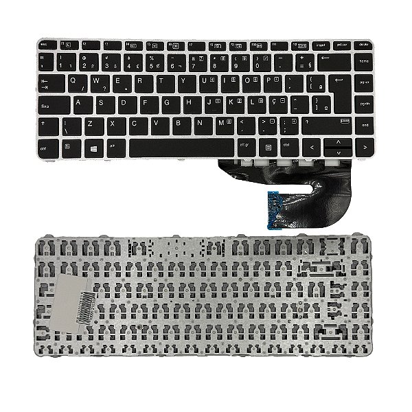 Teclado Para Hp Elitebook 745 G3 745 G4 840 G3 Preto com moldura Prata