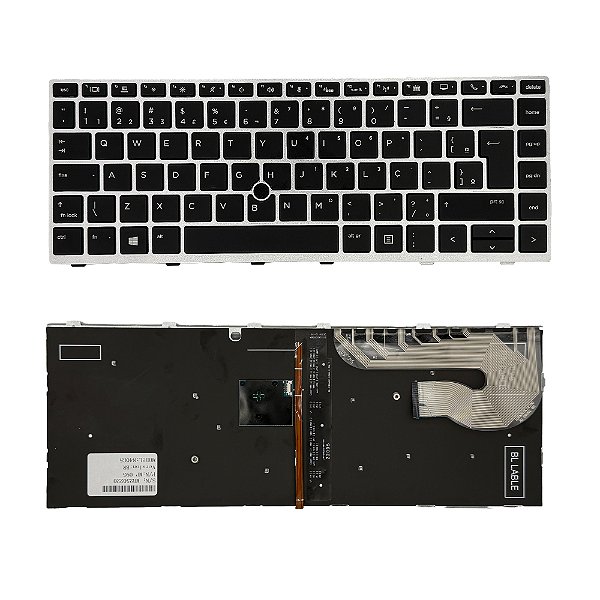 Teclado Para Notebook Hp Elitebook X240 X240s X240i X250 | Preto com moldura Prara Backlight ABNT2