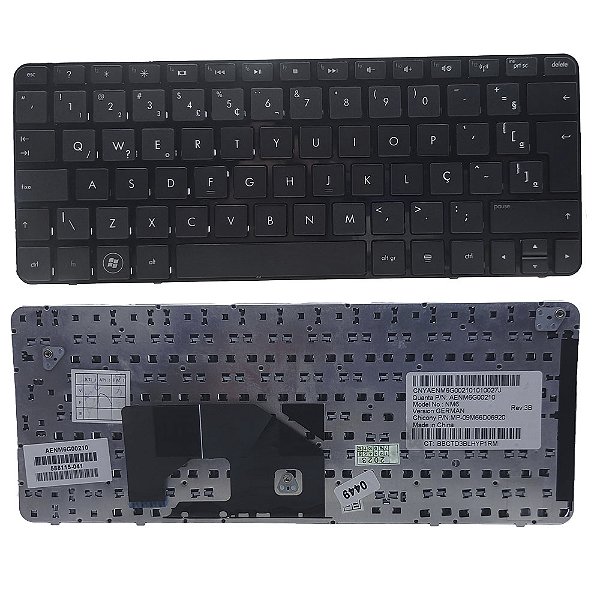 Teclado Para Hp Mini 210t 210-1000 210-2000 3000 Br Com Moldura C Preto