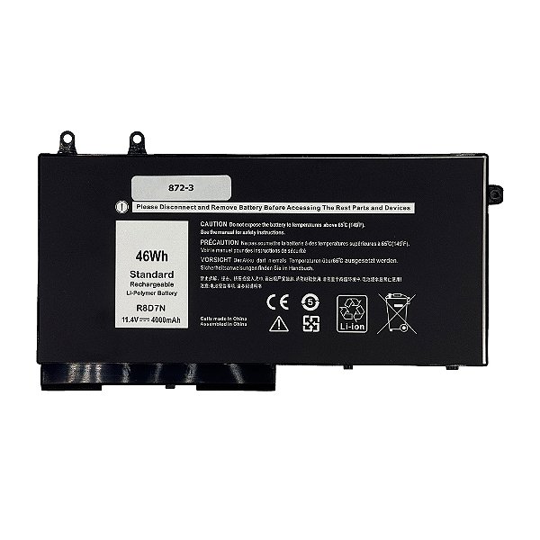 Bateria Para Dell Latitude 5500 5510 7590 7591 Série 2 em 11.4V - 4000mAh 46Wh R8D7N