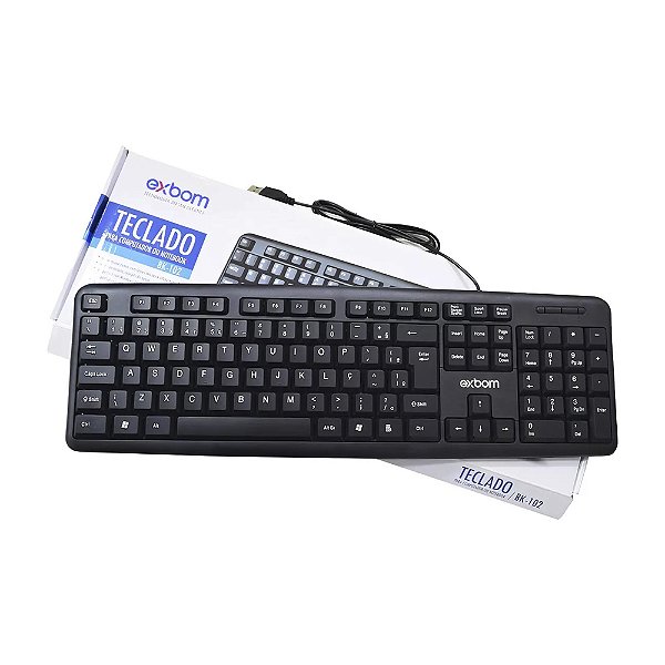Teclado Para Pc Usb Exbom Bk-102 Abnt2 Preto