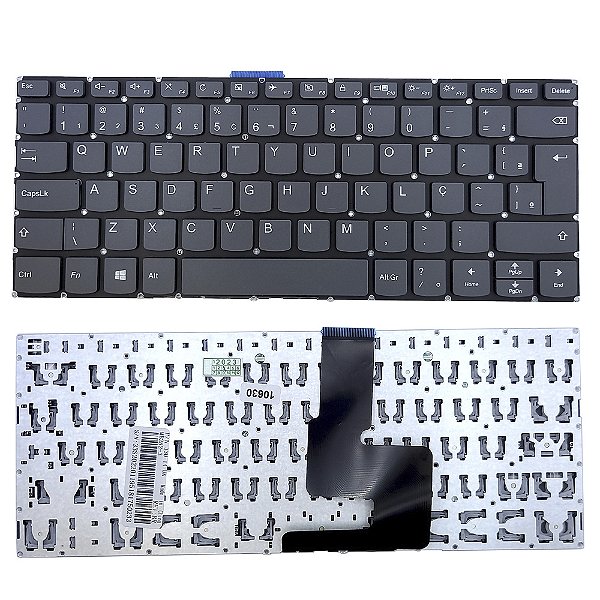 Teclado Para Lenovo Ideapad 330s-14ikb / Yoga 520-14ikb Cinza (Sem tecla POWER)