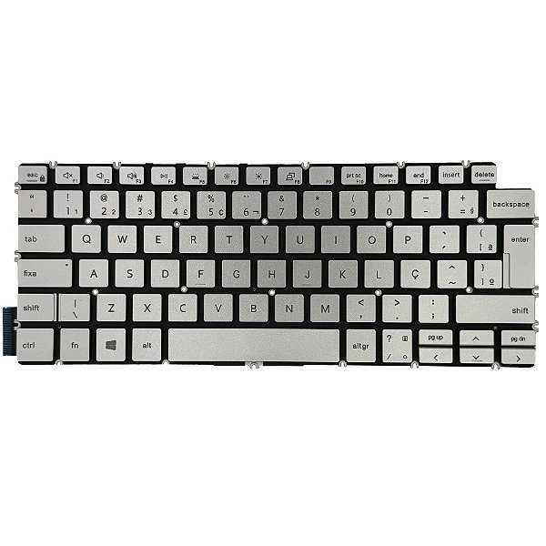 Teclado Para Dell Inspiron 5390 5391 5490 5498 7391 14 7491 7490 Prata Retroiluminado