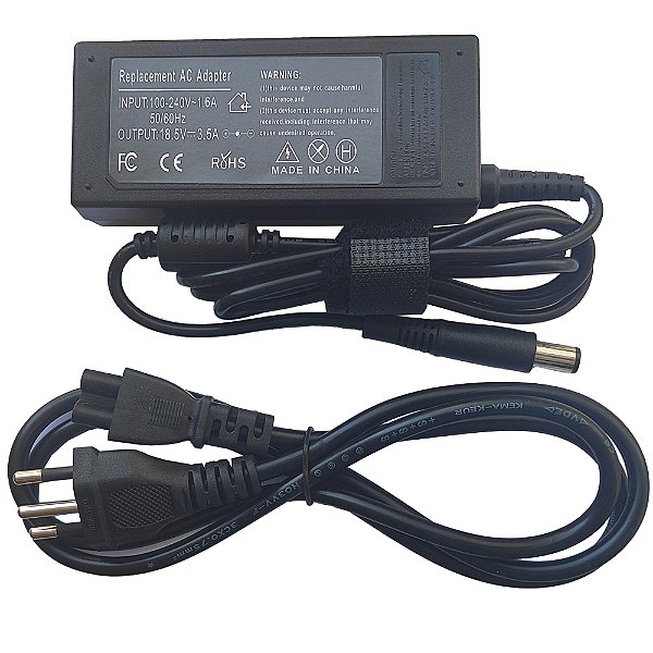 Fonte Para Hp 18.5 3.5a 65w 7.4x5.0mm