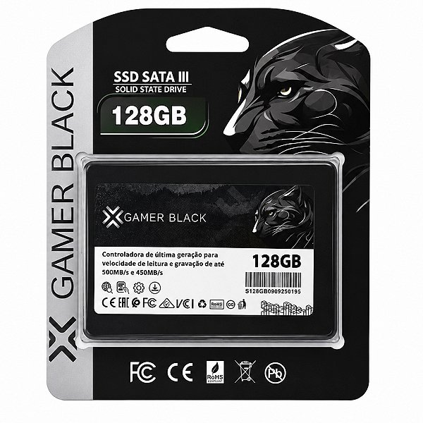 Ssd 2.5" Sata Gamer Black 128gb