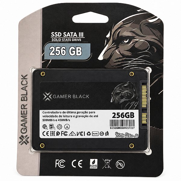 Ssd 256gb Gamer Black Sata III 2.5"
