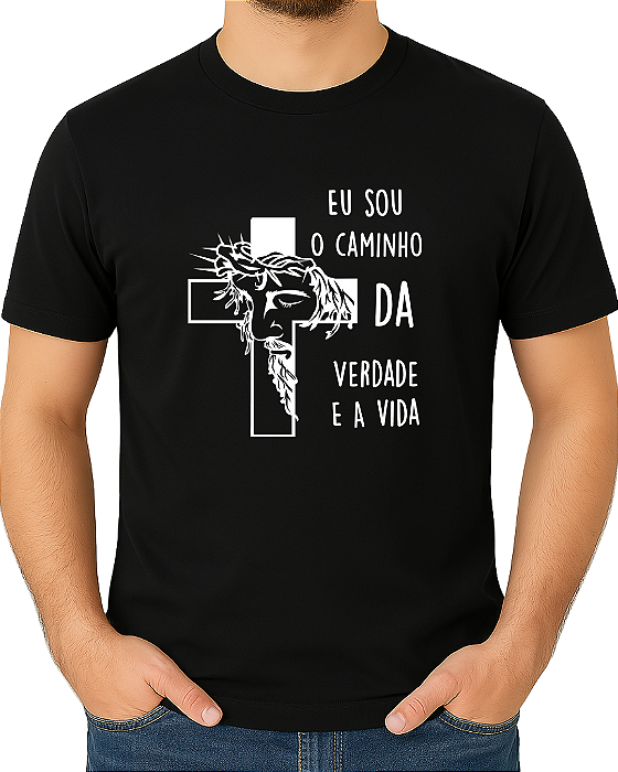 Camiseta casual religiosa Jesus, Caminho, Verdade e Vida