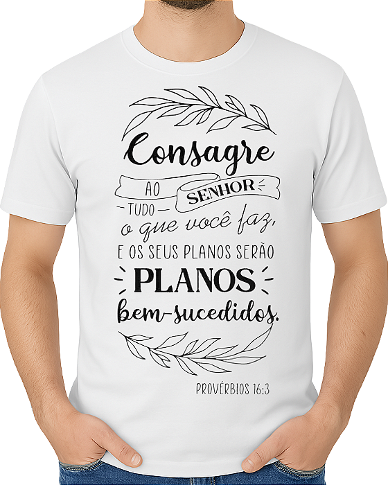 Camiseta casual religiosa Provérbios 16:3