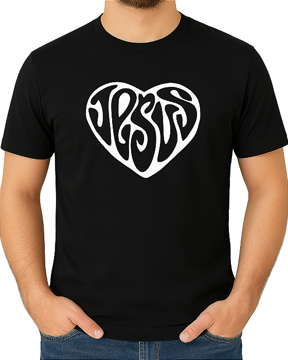 Camiseta casual religiosa Jesus e Amor