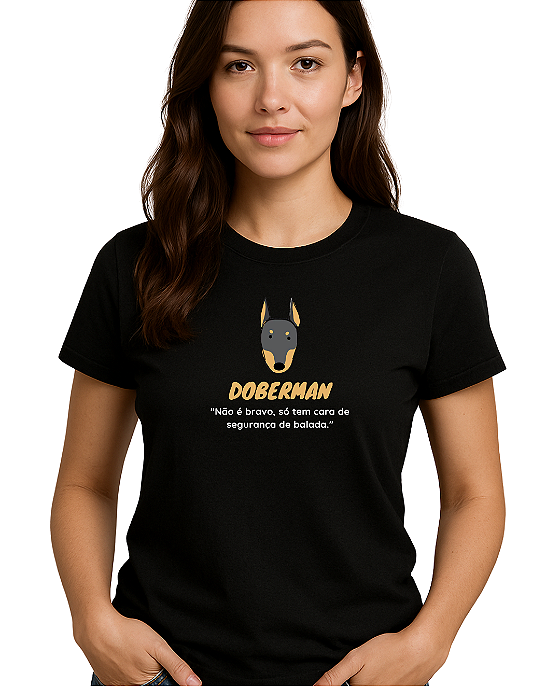 Camiseta casual cachorro Doberman