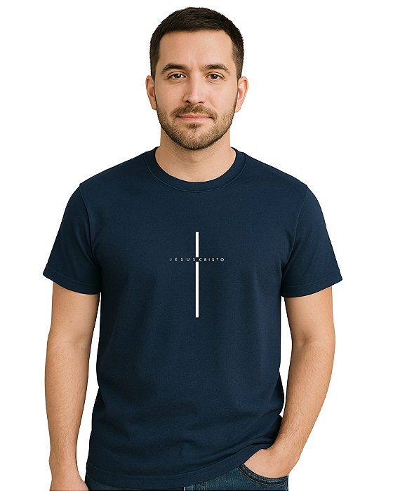 Camiseta Religiosa Cruz e Cristo