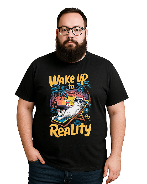 Camiseta Masculina Plus Size Wake Up