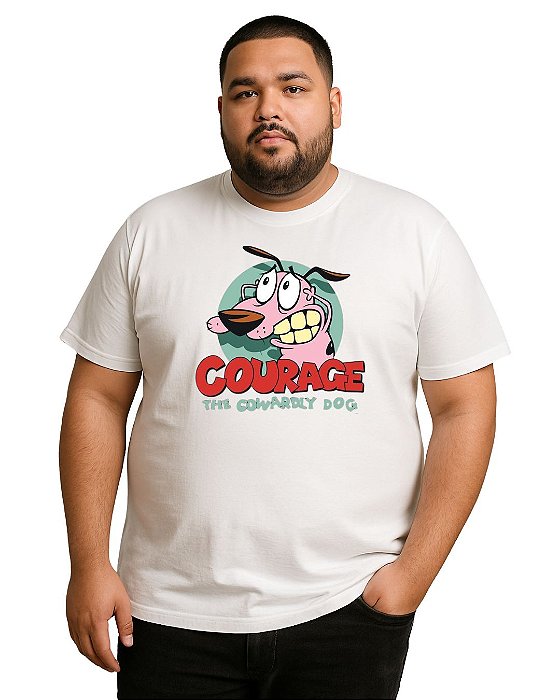 Camiseta Masculina Plus Size Coragem