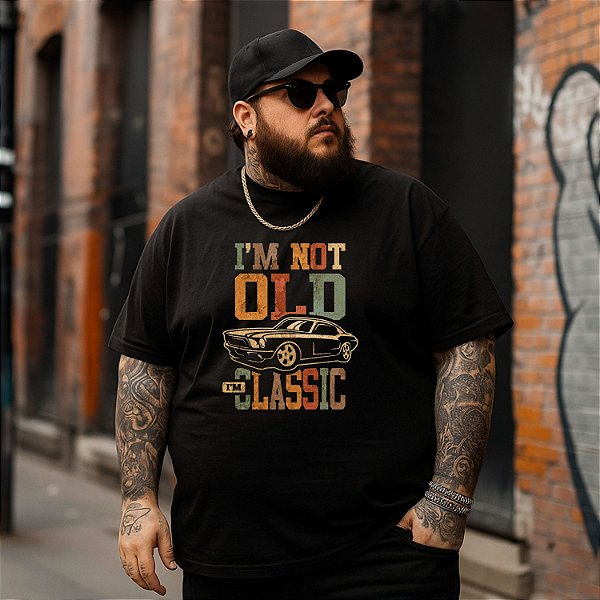 Camiseta Plus Size Masculina Old Classic Retrô
