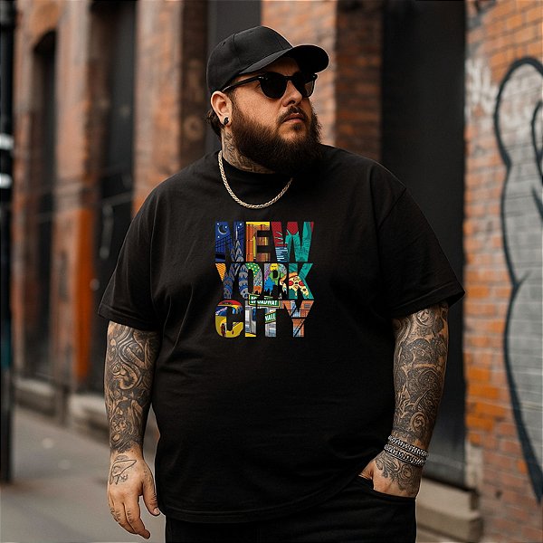 Camiseta Plus Size Masculina New York