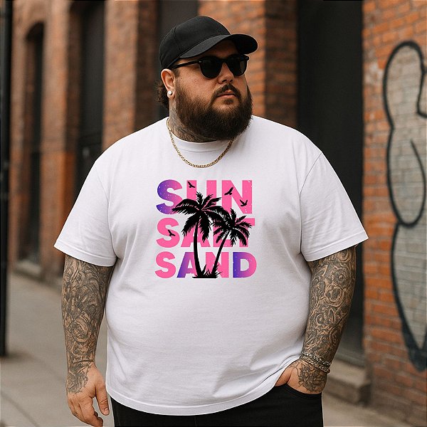 Camiseta Plus Size Masculina Sun Purple