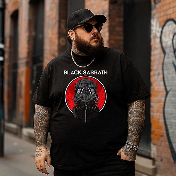 Camiseta Plus Size Masculina Banda Rock Black Sabath