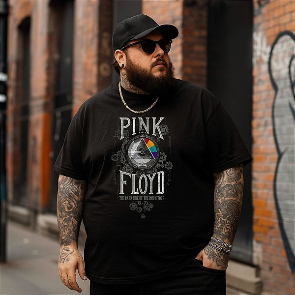 Camiseta Plus Size Masculina Banda Rock Pink Floyd
