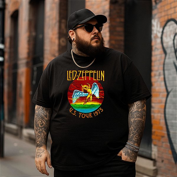 Camiseta Plus Size Masculina Banda Rock Led Zeppelin