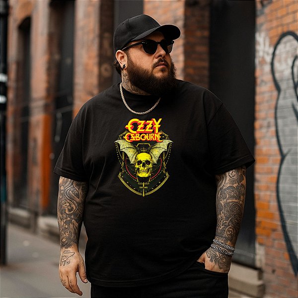 Camiseta Plus Size Masculina Banda Rock Ozzy Osbourne