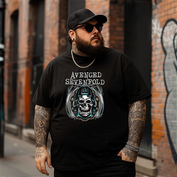 Camiseta Plus Size Masculina Banda Rock Avenged Sevenfold