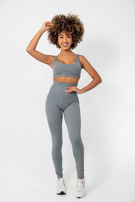 Conjunto Legging Active Cinza
