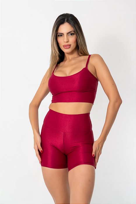 Conjunto Shorts Glow Vinho