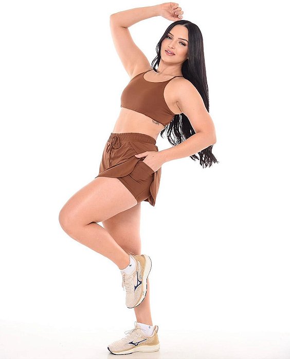 Conjunto Shorts e Top Alice Marrom
