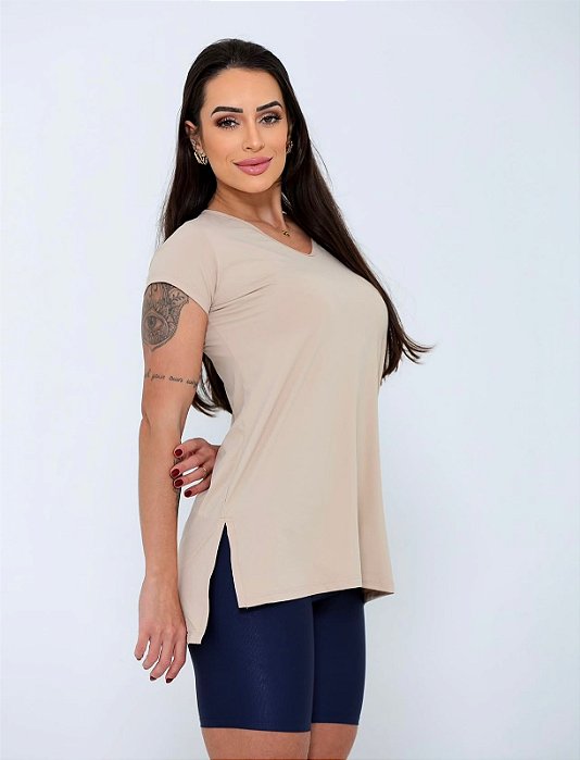 Camiseta Long Ice Bege