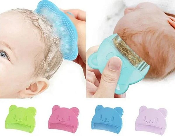 Pente Infantil de Silicone – Limpeza Suave e Massagem Relaxante