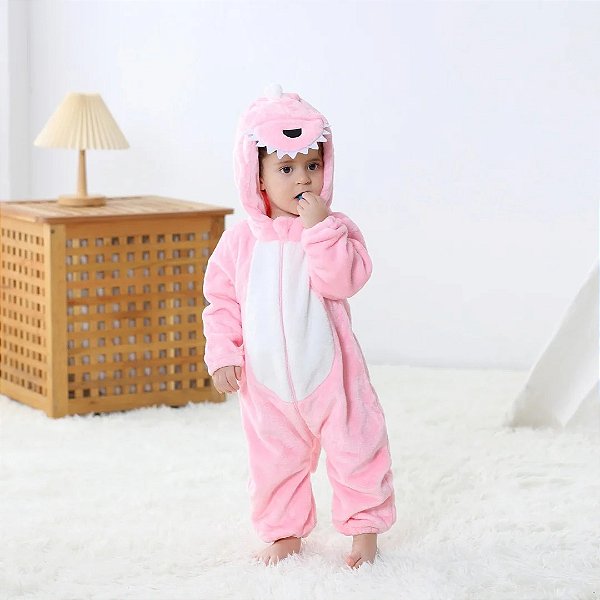 Macacão e Pijama Dinossauro Rosa - Conforto e Diversão