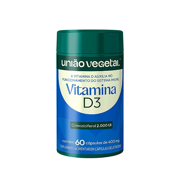 VITAMINA D3 UNIÃO VEGETAL 60C