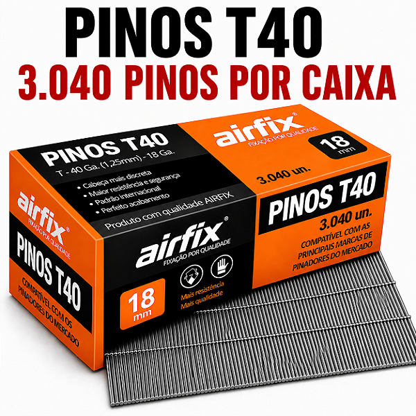 Pinos T40 Airfix 2.500 Unidades Galvanizado Para Pallet Madeira Estrutural Pesada