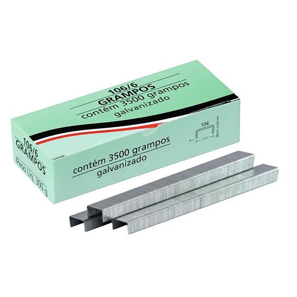 Grampo 106/6 - caixa 3.500 grampos